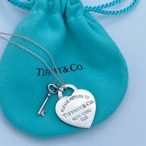 Tiffany & Co. Heart Key Sliver Co Sterling Necklace